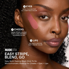 Nudestix Nudies Bloom tono Cerezo en Flor en ojos y labios