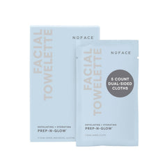 Pañuelos NuFACE Prep-N-Glow, doble cara, preparan la piel para microcorriente.