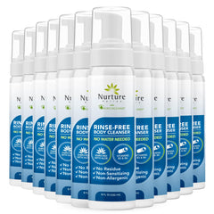 Nurture Valley limpiador espumoso sin aclarado en botella para piel sensible.