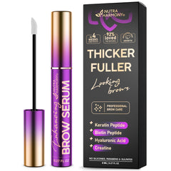 NUTRAHARMONY serum cejas, frasco visible, hidratación ligera para cejas más definidas.