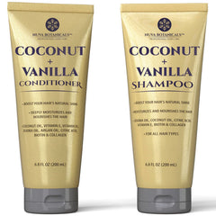 Nuva Botanicals Champú Coco-Vainilla en botella para cabello suave e hidratado