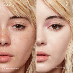 Difumina poros con NYX Bare With Me Blur Tint Foundation para tono uniforme.