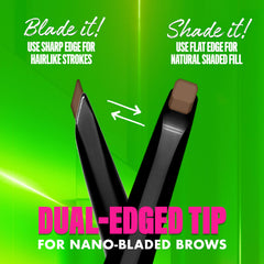 NYX Blade & Shade: trazo fino y relleno suave para cejas definidas.