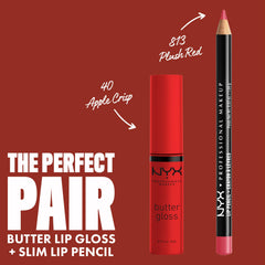 Acabado luminoso en labios con NYX Butter Gloss Apple Crisp.