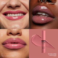 NYX Profesional Makeup Butter Gloss Aplicación Cremosa: labios suaves al instante.