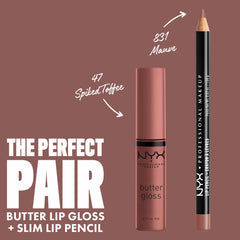 Aplicación rápida con NYX Butter Gloss Brown Sugar para look sin esfuerzo