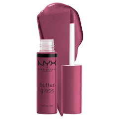 NYX Butter Gloss Cranberry Pie brillo suave para labios, acabado natural y cómodo