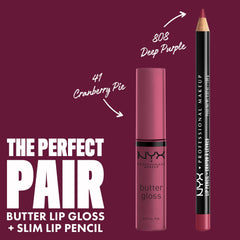 NYX Butter Gloss Cranberry Pie labios irresistibles con color suave y brillo sedoso