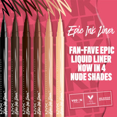 Fórmula vegana de NYX y libre de crueldad, ideal para maquillaje consciente.