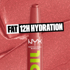Labios con textura ligera y brillo gracias a NYX Fat Oil Slick Click.