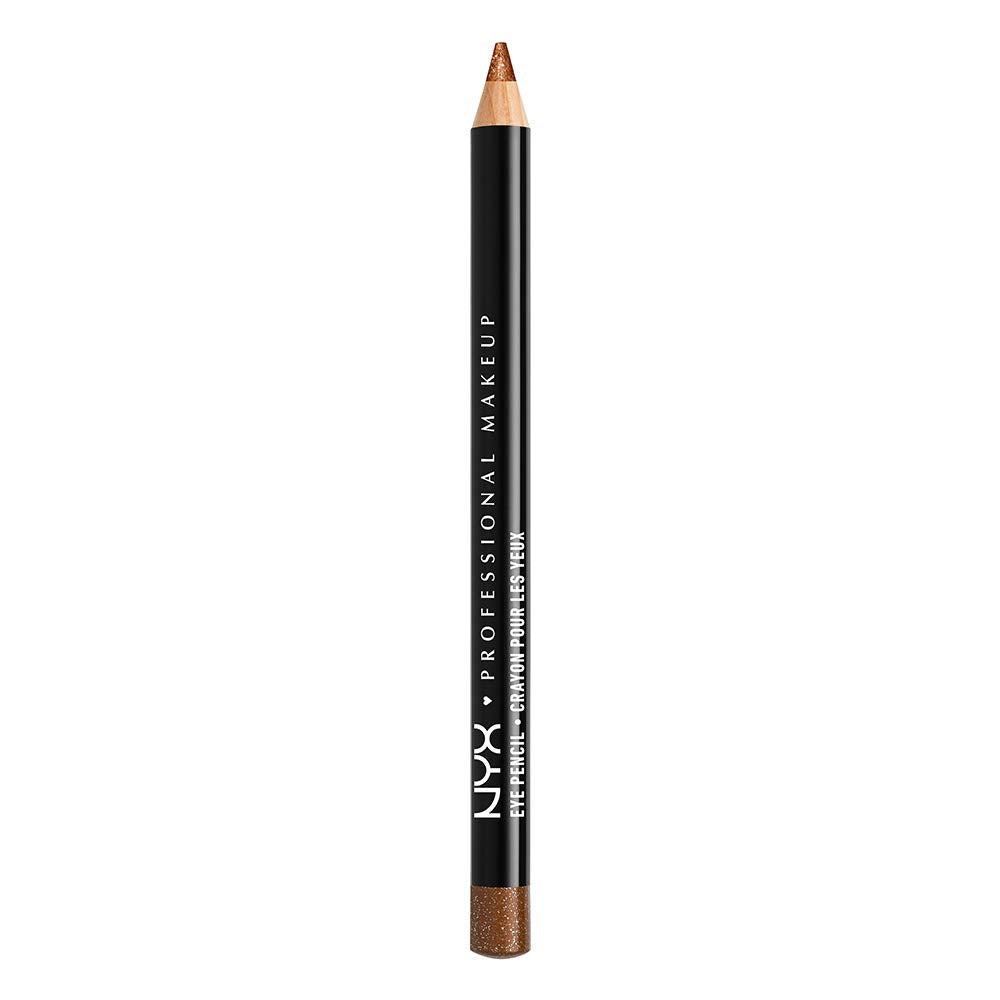 Delineador NYX Slim Eye Pencil bronce brillo para delineado preciso.