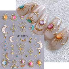 NZRAESTRS diseños bohemios colección de dos hojas para nail art versátil