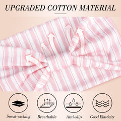 obeoby banda ancha con nudo para yoga rosa rayas, transpirable y suave.