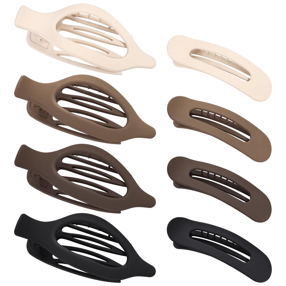 Obeoby clip plano neutro de doble estilo para peinados versátiles.