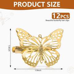 OBTANIM clip mariposa dorado, detalle de alas para un acabado elegante.