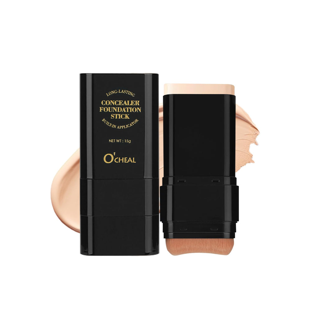 O'CHEAL Base y Concealer marfil en empaque compacto para retoques diarios.