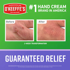 O'Keeffe's Manos crema para manos extremadamente secas aplicada de noche mejora hidratación y suavidad.