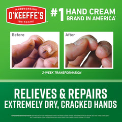 Textura cremosa de O'Keeffe's Working Hands para alivio inmediato de la sequedad