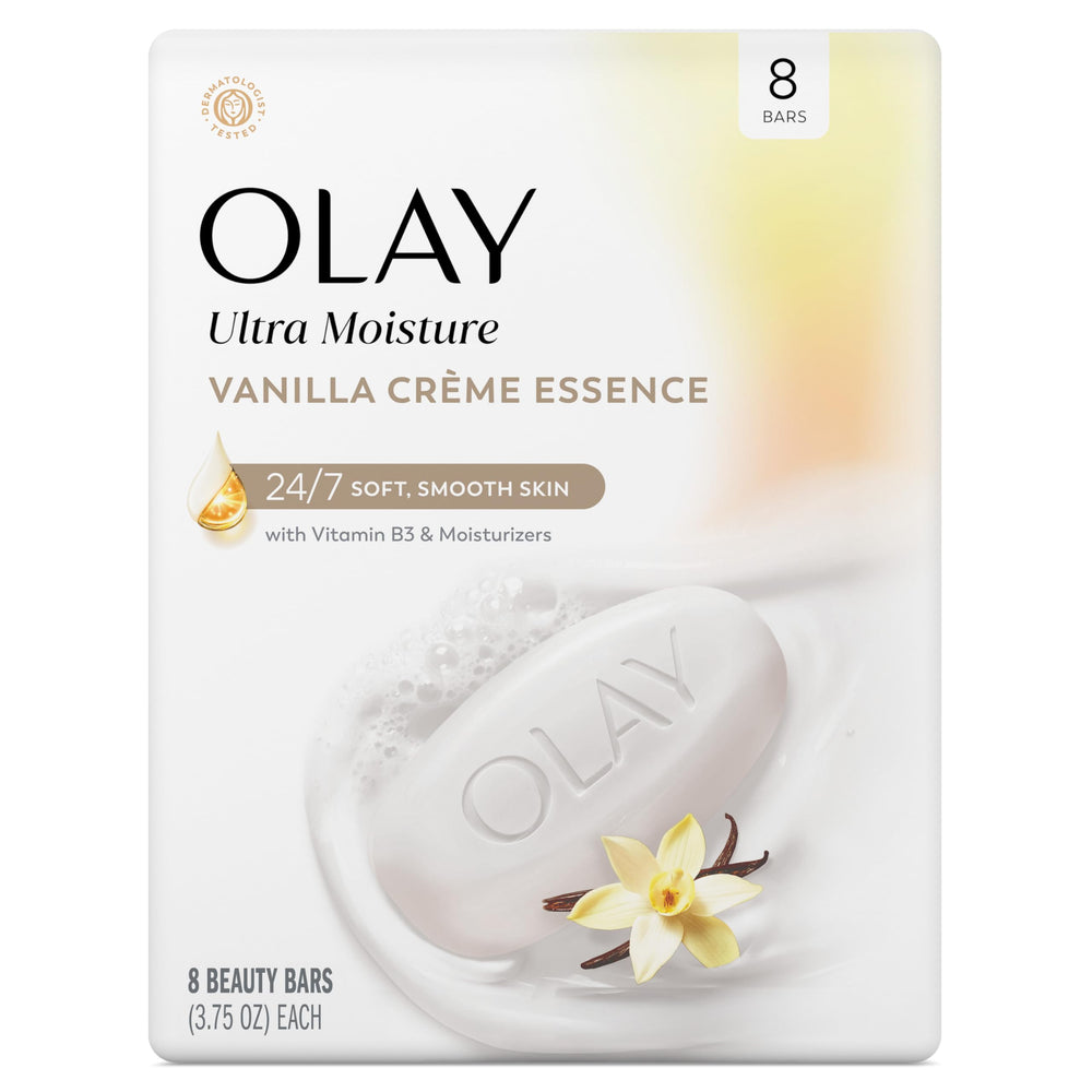 Olay barra Ultra Humedad con aroma vainilla crema, espuma suave para limpieza