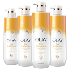 Botella de gel de ducha Olay con tono brillante para la piel