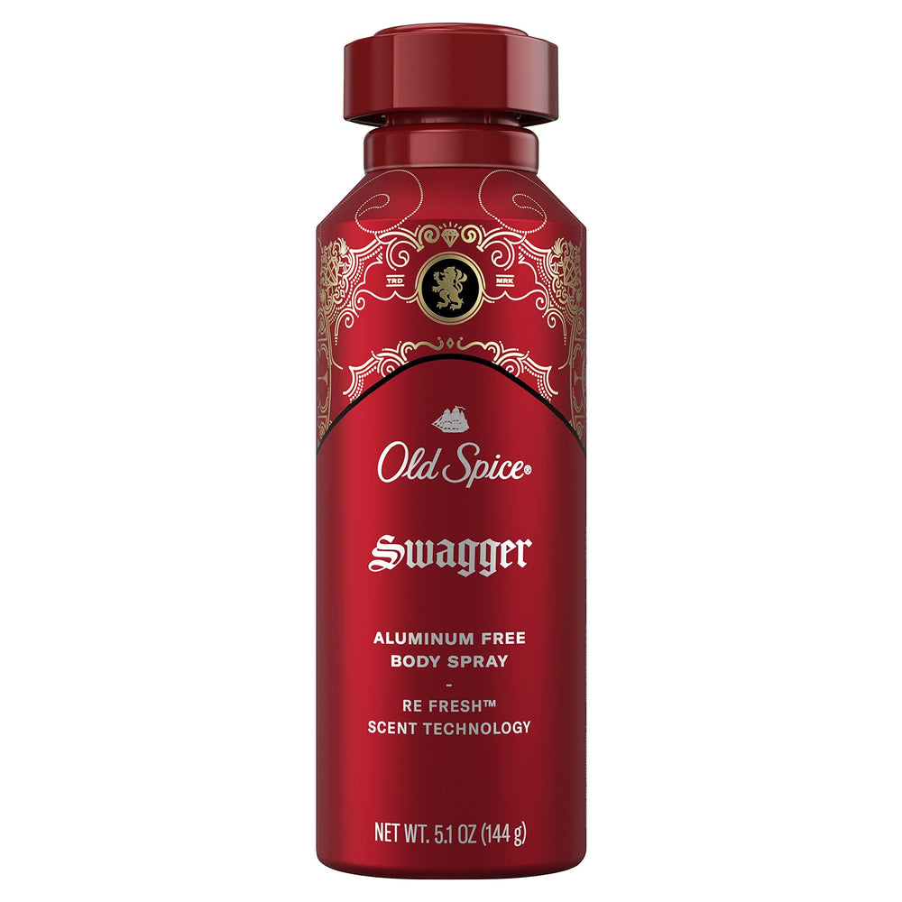 Old Spice Swagger aerosol corporal, aroma fresco de lima y cedro para uso diario.