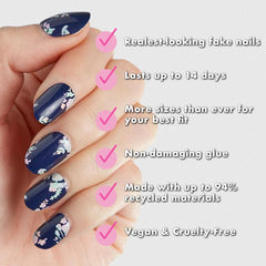 Olive & June Instant Mani con pegamento no tóxico para fijación suave.