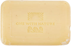 One With Nature empaque jabón limón-salvia, apariencia natural y aroma fresco durante la ducha.