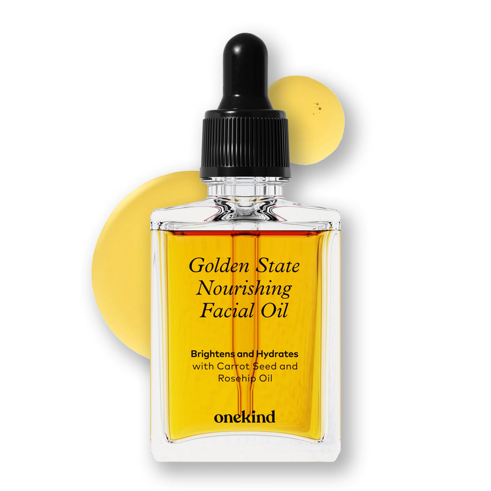 Onekind Golden State: vertido de la botella para hidratación lujosa.