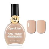OpenLive Nude Pink: botella de esmalte con color nude elegante y brillo duradero.