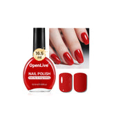 OpenLive esmalte rojo 16.5 ml, botella en primer plano para color intenso en casa.