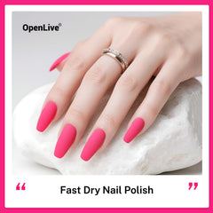 OpenLive Esmalte rosa rosado, secado rápido al aire en 60 segundos.