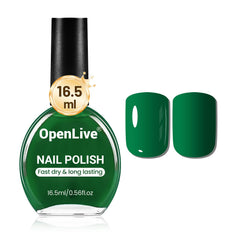 OpenLive Esmalte verde oscuro, bote de 16,5 ml para uñas.