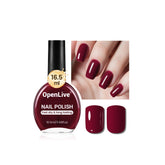 OpenLive Esmalte Rojo Oscuro en botella de 16,5 ml con cobertura uniforme para uñas