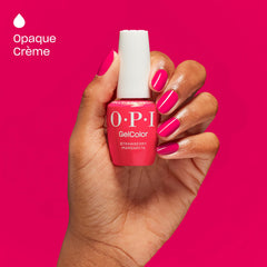 OPI GelColor Strawberry Margarita, cobertura opaca para uñas vibrantes.