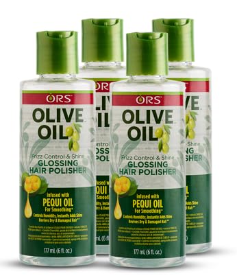 ORS Pulidor de Brillo con Aceite de Oliva: botella que aporta brillo y control del frizz para el cabello