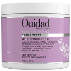 Ouidad Coil Infusion Triple Treat, bote 11oz, hidratación profunda para rizos.