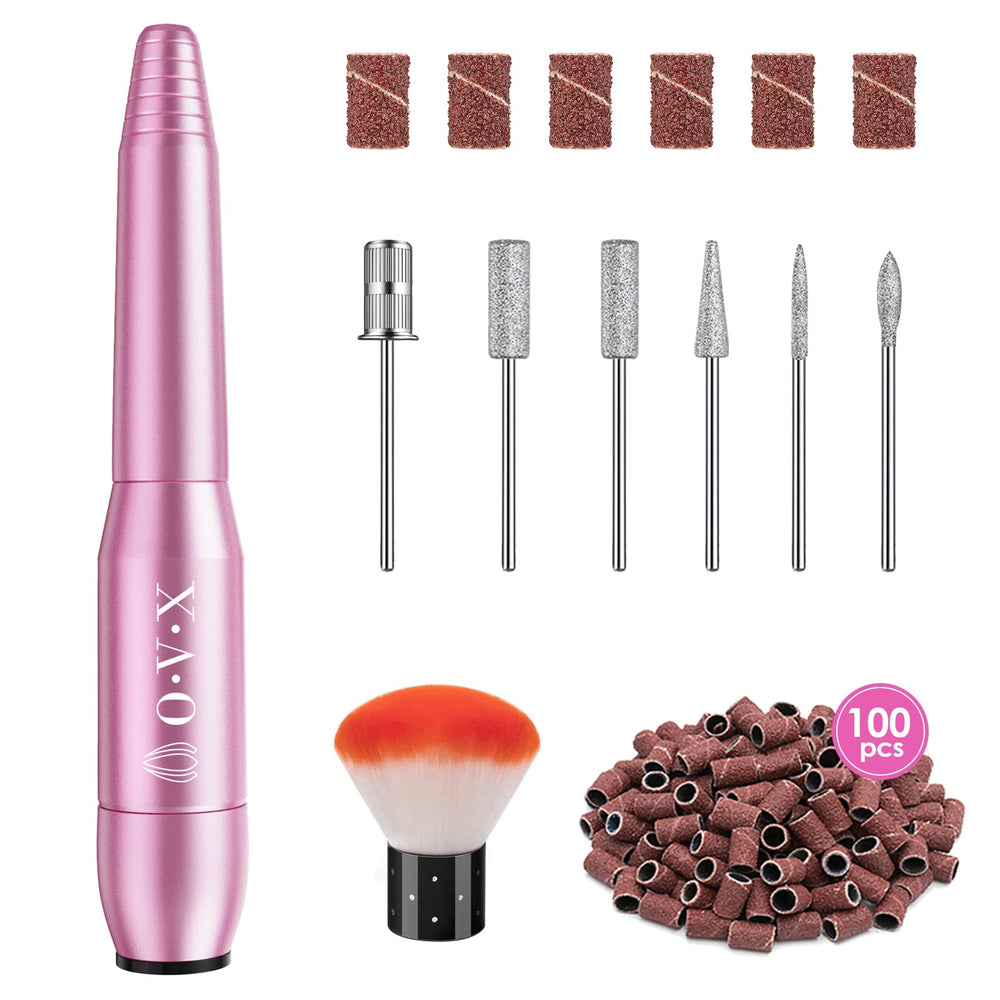 OVX lima eléctrica portátil para manicura y pedicura, uso cómodo en casa.