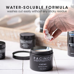 Pacinos Creme: soluble en agua para lavado rápido sin residuos.