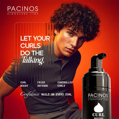 Pacinos Signature Line Mousse ondas definidas con movimiento natural y sin rigidez.