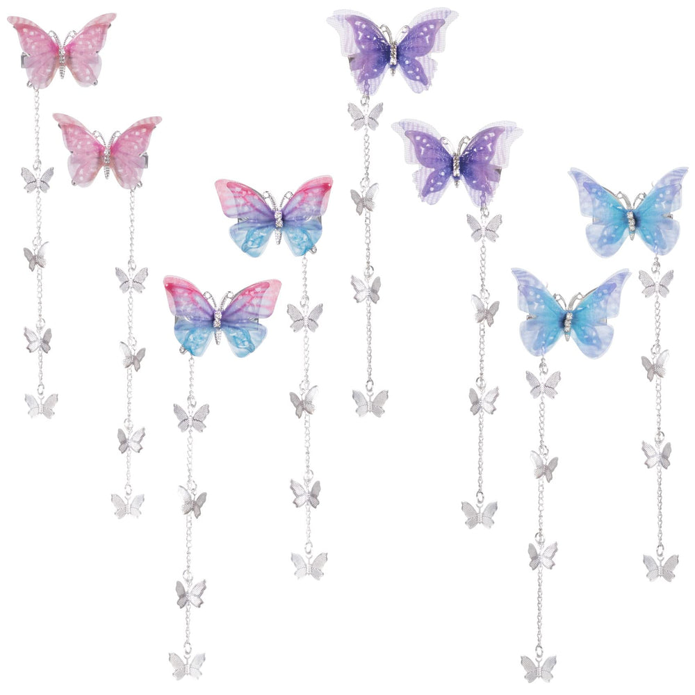 Pinza PAGOW mariposa con flores azul para peinados elegantes y duraderos