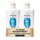Pantene 2 en 1 Classic Clean, botella para lavado rápido y eficaz.