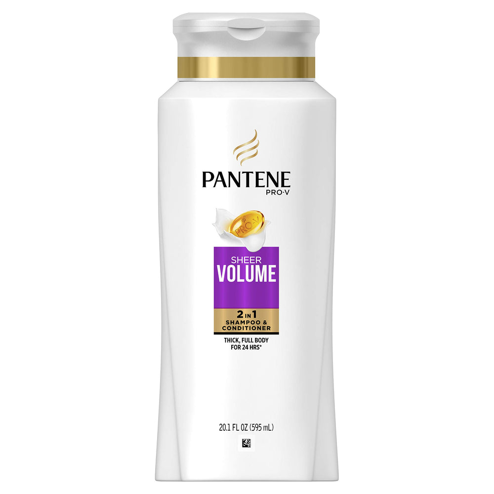Pantene Pro-V Sheer Volume 2 en 1, botella frontal, ofrece volumen inmediato