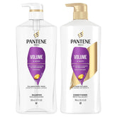 Pantene Volumen y Cuerpo shampoo: botella para volumen ligero y cabello suave.