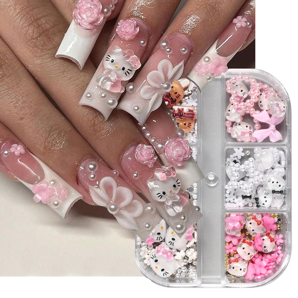 PDFADSK charms para uñas: lazo 3D para estilizar manicuras.