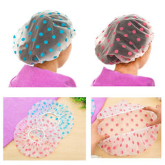 Gorra de ducha Pengxiaomei amarilla con puntos, protección del cabello.