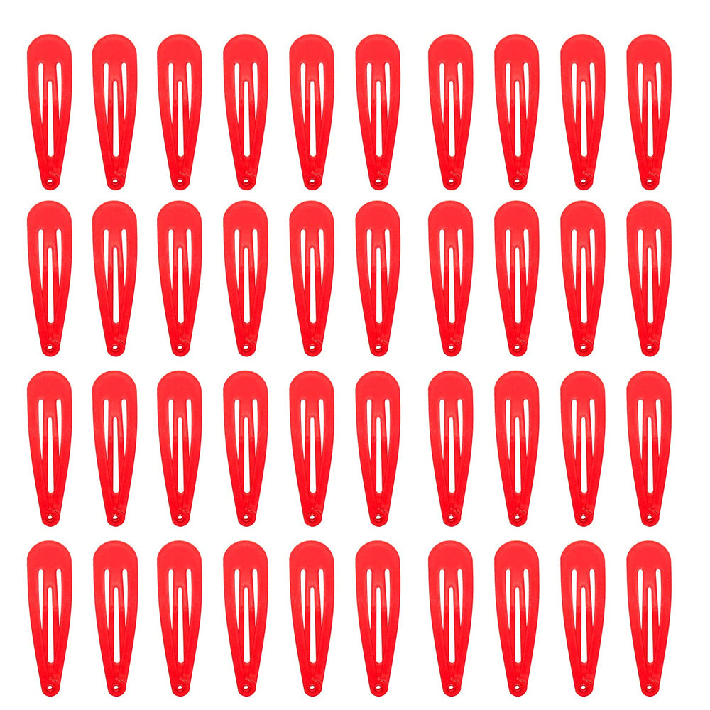 Clips de pelo metálicos rojos PIDOUDOU de 2 pulgadas para fijar peinados diarios.