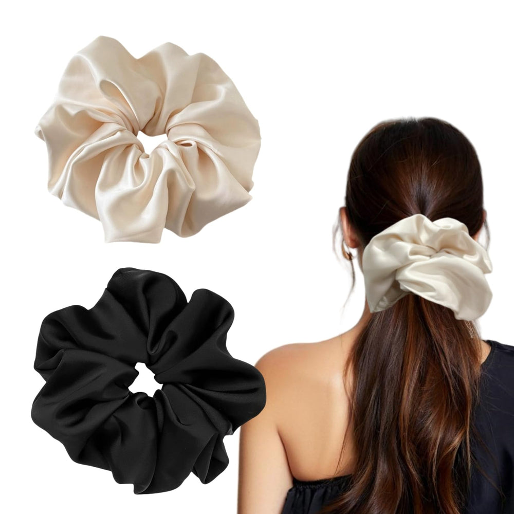 Pidoudou gomas elásticas jumbo negro, cierre seguro para cabello grueso.