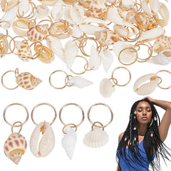 PLIGREAT anillos dreadlock concha, accesorio veraniego para peinado