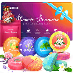POPCHOSE tableta ducha variedad 8 aromas, lavanda para relajación.