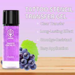 POSEIDON Tattoo Stencil Transfer Gel permite transferencia precisa de diseño sobre la piel.